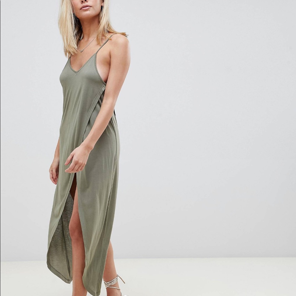 ASOS olive green Maxi dress size US 6